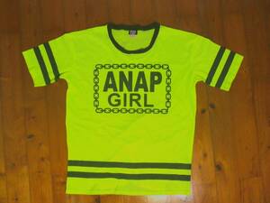 ☆松☆微難有☆アナップガール☆ANAP GIRL☆オーバーサイズ　メッシュ半袖Ｔシャツ プルオーバー Ｓ　黄緑 黄　緑