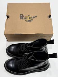 4374 Dr. Martens ドクターマーチン 1460 ショートブーツ 8ホール UK9 MONO BLACK 黒 ブラック シューズ 靴 ハイカット 革靴 メンズ 箱付き