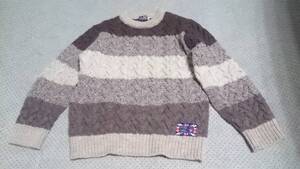 美品 Dulyn knitwear デュリン グレンフィールド ENGLAND イギリス 英国製 ブリティッシュ ウール 厚手 カウチン風 ニット セーター 茶系M