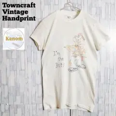 60-70s タウンクラフト Tシャツ アート系 手書きイラスト 袖裾シングル