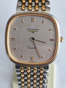 稼働品 ロンジン メンズ腕時計 薄灰色文字盤 二針 新品電池 LONGINES