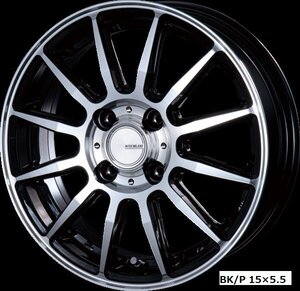 インターミラノ インフィニティF12 30/50系プリウス/86他 17インチ アルミホイール 4本セット 17×7.0J +48 PCD100 5穴 BK/P 送料無料！