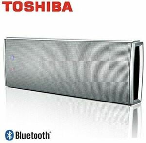 TOSHIBA ポータブル Bluetooth4.0 スピーカーTY-WSP61 内蔵マイク搭載 ワイヤレススピーカー　ストラップ付き シルバー【新品訳有り】