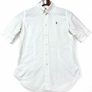 RALPH LAUREN ラルフローレン 半袖シャツ オックスフォード ホワイト ポニー刺繍 オーバーサイズ 白 Mサイズ