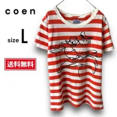 【美品・送料無料】コーエン ディズニー レディース Tシャツ ボーダー COEN