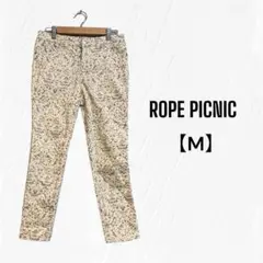 ＊ROPE PICNIC【M】花柄スキニーパンツ 白スキニー カジュアル