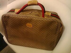 ★即決★GUCCI（グッチ)マイクロGG柄 トランクケース　　大型ハンド・ボストン・トラベルバッグ　オールドグッチ