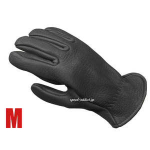 SULLIVAN GLOVE ELK ROPER BLACK M/サリバングローブ黒ブラック裏地なしヘラ鹿革鹿皮エルクレザー本革定番バイク用手袋usa製レザーグローブ