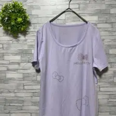 ハローキティ Tシャツ ビジュー リボン パープル