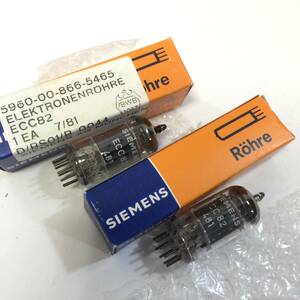 ○【2本セット】真空管 ECC82 12AU7 SIEMENS オーディオ機器 アンプ パーツ 部品 動作確認済中古品(NF241012)303-458-⑭