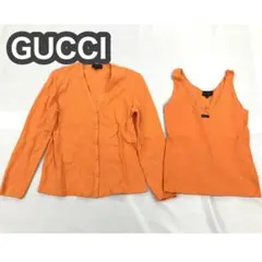 GUCCI  グッチ　 服 カーディガン オレンジ インナー付き カーディガン