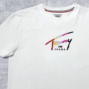 TOMMY JEANS ワンピース Tシャツ 刺繍ロゴ トミージーンズ　　TOMMY HILFIGER トミーヒルフィガー クルーネック 半袖 玉10239