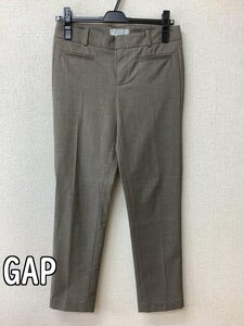 ギャップ (GAP) 茶系チェックパンツ スリム クロップド サイズ00