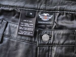 HARLEY DAVIDSON レザーパンツ W38 ハーレーダビッドソン バイク メンズ ライダースジャケット 革ジャン 本革 牛革