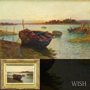 【真作】【WISH】ジェームズ・タウンゼント James Townshend ボードに油彩 約8号 ◆19世紀絵画名画 　〇19世紀活躍(1869-1949) #24083168