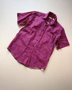 90s USA製 “ LL.BEAN ” ALL OVER PATTERN S/S SHIRT OLD VINTAGE アメリカ製 LLビーン 総柄 半袖シャツ オールド アロハ ビンテージ