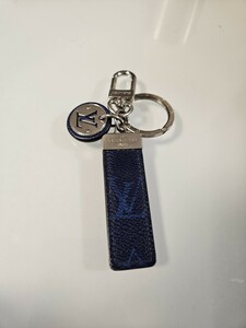 ルイ ヴィトン タイガラマ ポルトクレ ネオ LVクラブ キーリング M69324 コバルト ブルー レザー メタル LOUIS VUITTON 【中古】