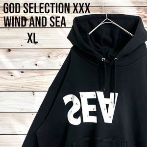 【超人気コラボ】GOD SELECTION XXX WIND AND SEA ゴッドセレクション ウィンダンシー パーカー 両面デザイン XL 黒 ブラック コラボ