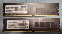 メモリ64GB(32GBx2) DDR4-2666 PATRIOT 完動品