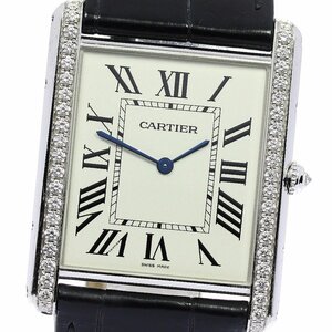 カルティエ CARTIER WT200006 タンクルイXL K18WG サイドダイヤ 手巻き メンズ _808810