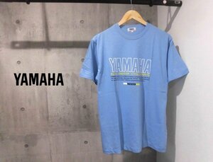 新品同様 極美品 YAMAHA ヤマハ PURE MOTOR CYCLE SPORTS ヴィンテージ 半袖 Tシャツ L/サックス/当時物 バイク ビンテージ 鈴鹿8耐 希少