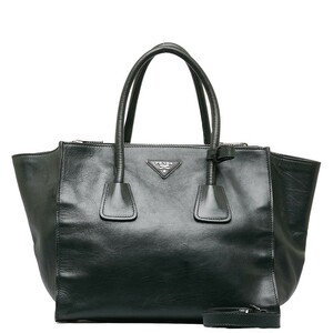 プラダ シルバー金具 ハンドバッグ ショルダーバッグ 2WAY BN2619 グリーン レザー レディース PRADA 【中古】