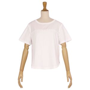 美品 シーバイクロエ SEE BY CHLOE Tシャツ カットソー ショートスリーブ 半袖 コットン トップス レディース M 白 cf06om-rm04r06905