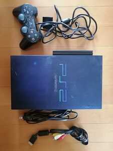 良品　SONY PS2 ミッドナイトブルー 本体 セット BBユニット付属 プレイステーション2 SCPH-50000MB/NH スケルトン 透明　動作確認済み