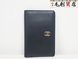 シャネル CHANEL レザー ココマーク カードケース ブラック フラップ 2つ折り 【中古】 小物