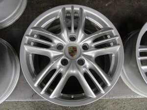 【Ｋ】カラークレスト＆TPMS付★ポルシェ 957カイエンS純正★18X8.0J　IS57 130-5H★車検用/冬用/トゥアレグ流用等 4本セット