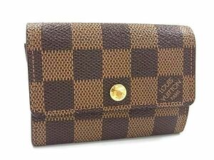 1円 LOUIS VUITTON ルイヴィトン N61930 ダミエ ポルトモネ プラ コインケース コインパース 小銭入れ ブラウン系 FE4176