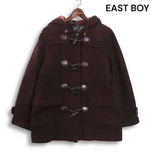 EASTBOY イーストボーイ 秋冬 裏地チェック♪ ウール スクール ダッフルコート Sz.11　レディース 女子 学生 通学 ブラウン　K4T02257_C#N