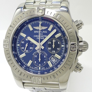 【中古】BREITLING クロノマット44 自動巻き SS ブルー文字盤 AB011511