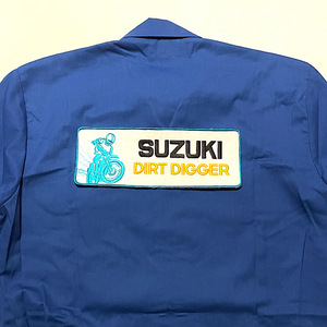 70s SUZUKI DIRT ヴィンテージワッペン 当時物スズキエンデューロ 国産旧車 ビンテージモトクロス 刺繍パッチデッドストック Vintage Patch