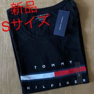 新品値札付きTOMMY HILFIGER 半袖トップス ロゴ S ブラック