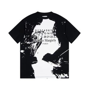 Maison Margiela メゾン マルジェラ ナンバーロゴ カレンダーロゴ T-shirt 半袖 Tシャツ ブラック L 中古 TJ 1