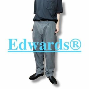 LS1-213★USA直輸入★良品＆正規品★【Edwards エドワーズ】美シルエット 2タックパンツ スラックス トラウザー【W36 88センチ】グレー