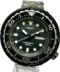 1円～ 希少 SEIKO セイコー プロフェッショナル 200m 7C43-6020 ダイバー ツナ缶 メンズ クォーツ デイデイト アンティーク 時計