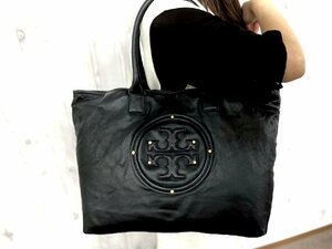 極美品 Tory Burch トリーバーチ トートバッグ ハンドバッグ バッグ レザー 黒 A4収納可 76925Y