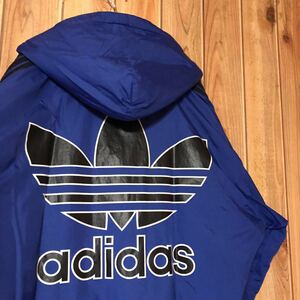 90s adidas アディダス ナイロン ジャケット 青×黒 Lサイズ 送料込