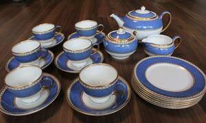 WEDGEWOOD ウェッジウッド ティーセット ユーランダーブルー ULANDER カップ&ソーサー ケーキ皿 ポット ミルクピッチャ シュガーポット