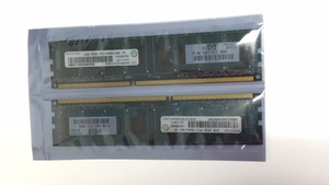 2350078★メモリ－ 片面チップMICRON PC3-12800U 2GB*2枚＝4GB　MT8JTF25664AZ　起動確認済み