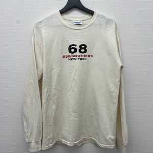 68&BROTHERS NEW YORK 長袖Tシャツ ロンT 長袖カットソー ブランドロゴ 古着 アメカジ