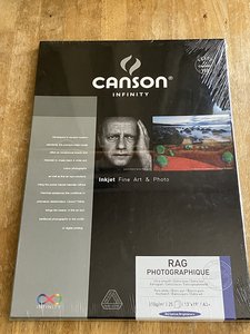 Canson Infinity Rag Photographique 310gsm A3+、25枚入り