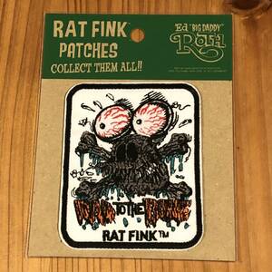 Rat Fink エンブロイダリー BONE ボーン 8.5cm x 7cm ホットロッド パッチ 84円発送可 mooneyes ワッペン ムーンアイズ アイロン eyes