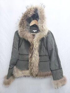 ◇ PAULE KA ポールカ Marmot マーモット ファー 長袖 ジャケット サイズ38 カーキ レディース P