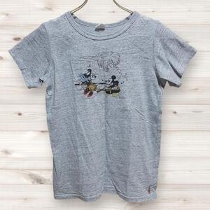 C1041【ディズニー｜Disney】Ｔシャツ半袖(M) グレー ミッキーマウス柄