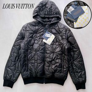 【正規未使用品】LOUISVUITTON ルイヴィトン メンズ フラワーキルテッド モノグラム ダウンジャケット ジップ フード 48 RM212Q DH1 HLB50E