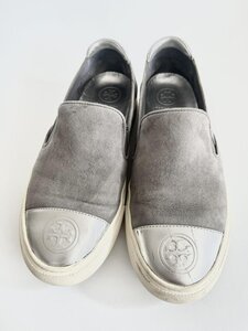 【送料込】TORY BURCH　トリーバーチ　くつ　6M/23.0cm　ヒール2　グレー×シルバー　くつ　スニーカー　大人　おしゃれ　6446585