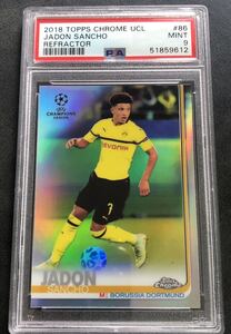 サンチョ RC ルーキー 2018 panini topps chrome UCL refractor Jadon sancho PSA9 ドルトムント Dortmund イングランド